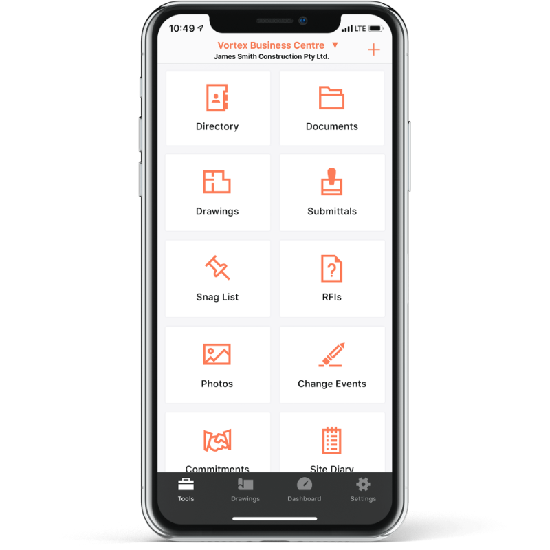 Procore application used by M2CM